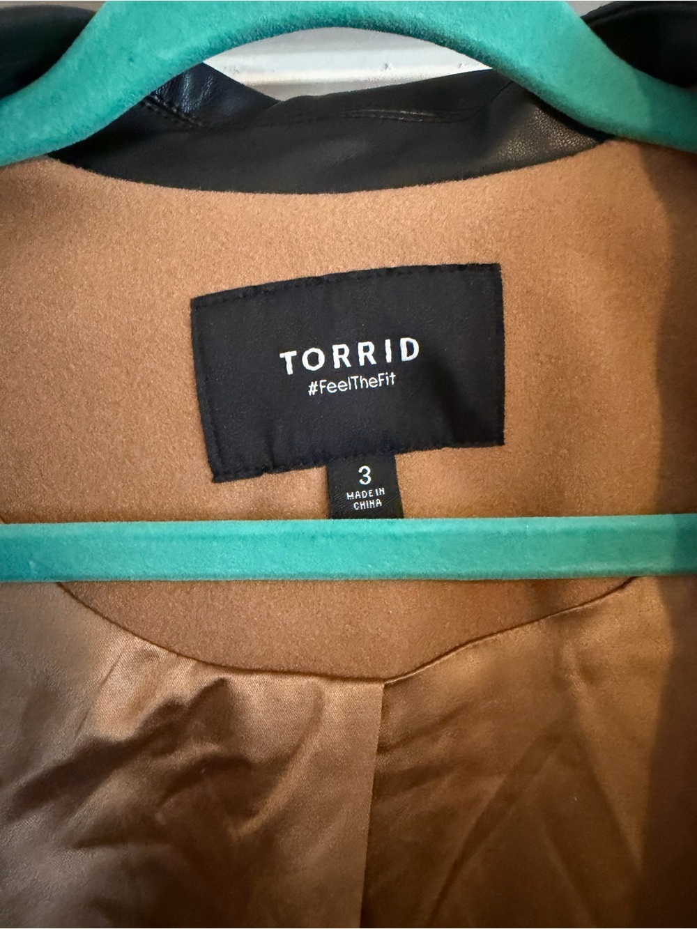 Torrid Tan Longline Coat with Faux Leather Collar - Picture 3 of 8